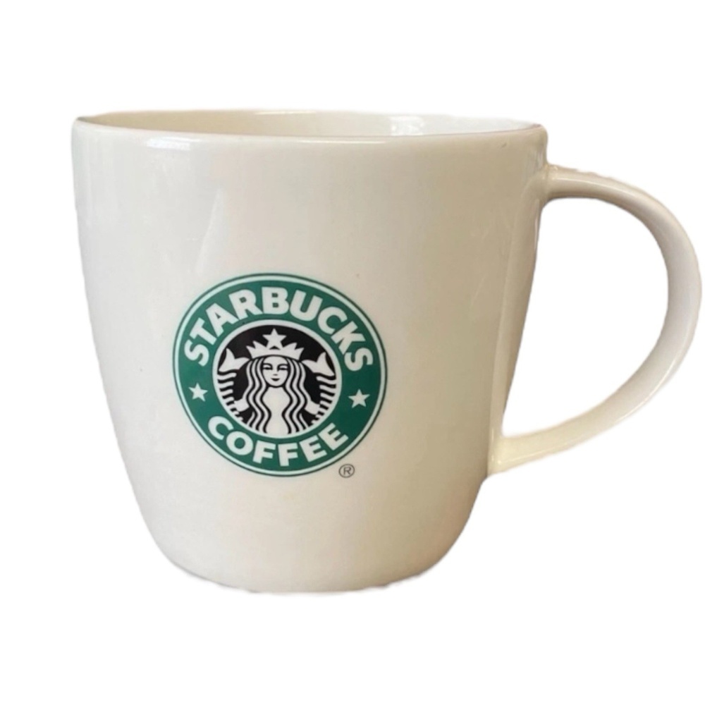 Starbucks‎ Coffee Cup Mug 2008 New Bone China 12 Oz Off White